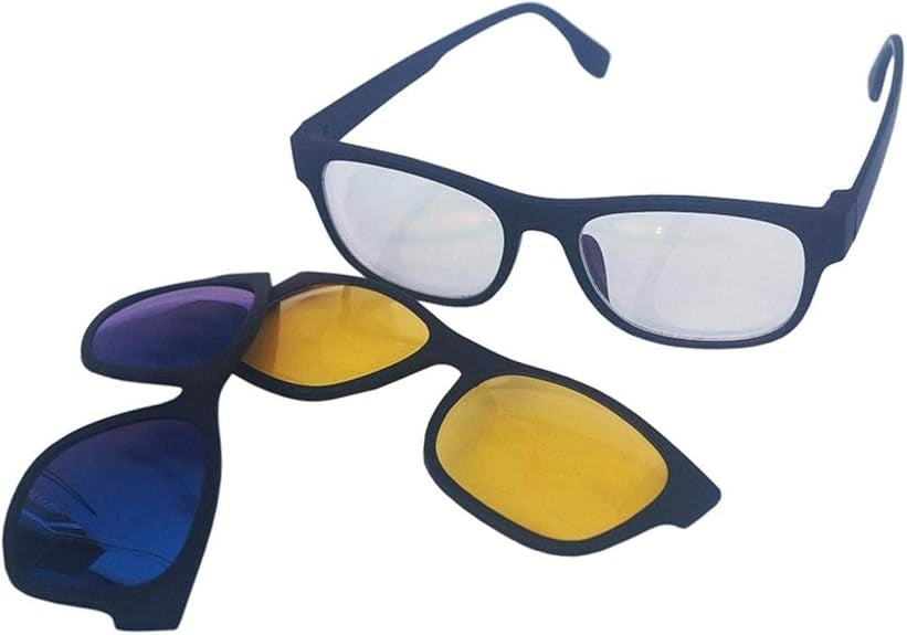 Ochelari de zi cu clip magnetic 3in1, lentile polarizate HD, protecție UV