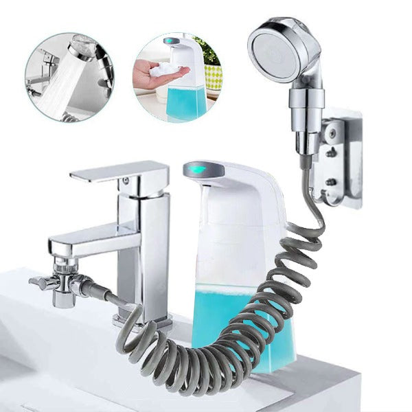 Pachet promotional Dozator de sapun si Extensie dus pentru robinet, 1 + 1