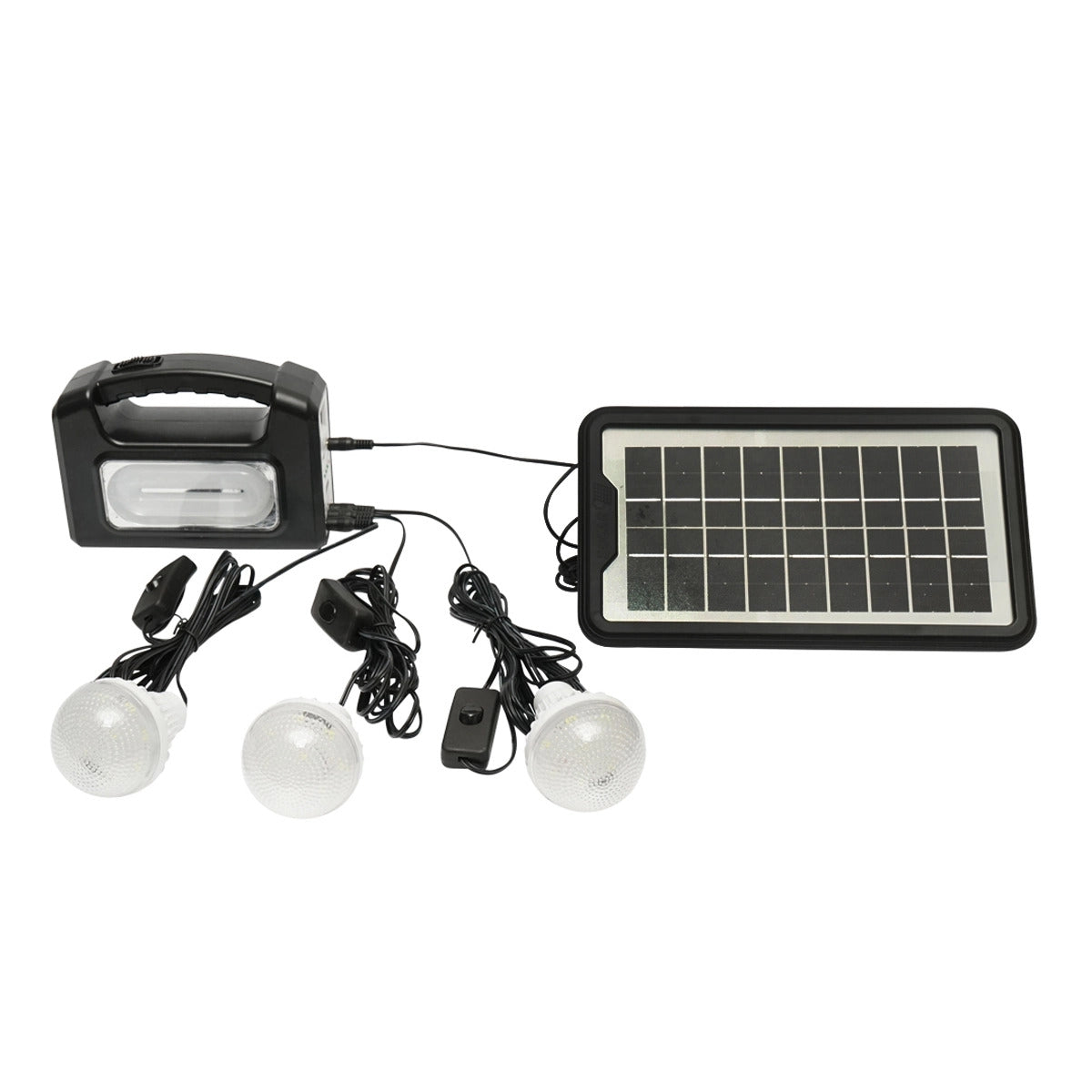 Sistem de iluminat solar portabil cu 3 becuri