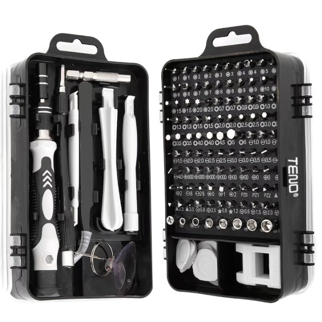 Set Profesional de Scule și Șurubelnițe de Precizie – 115 Piese