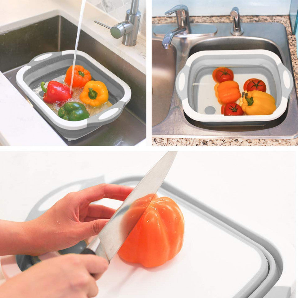 Tocator multifunctional, extensibil pliabil cu dop pentru scurgere