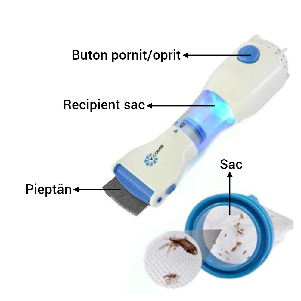 Pieptene aspirator impotriva paduchilor si parazitilor