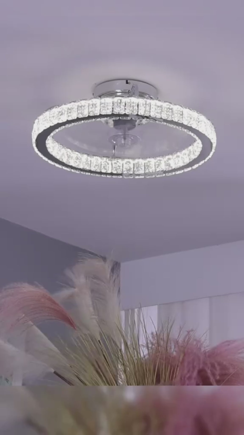 Plafoniera LED Nashi cu ventilator, albă, 30W