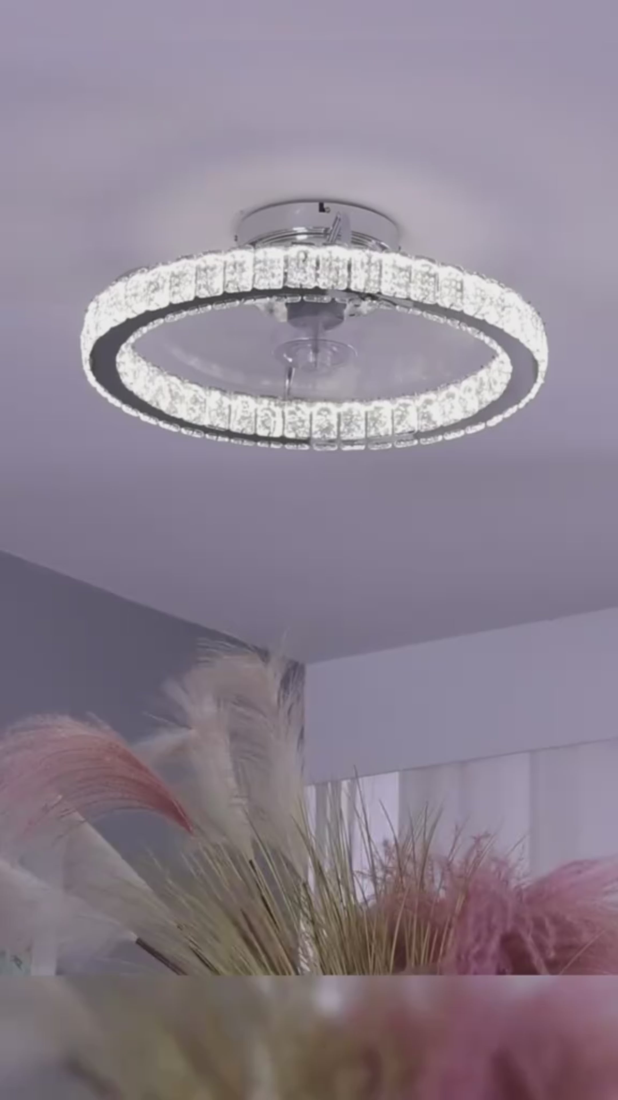 Plafoniera LED Nashi cu ventilator, albă, 30W