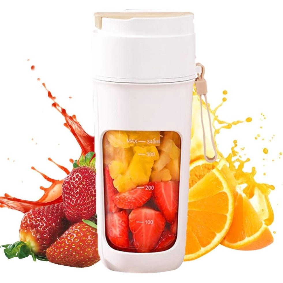 Blender portabil, 340 ml, 10 Lame 3D, 50W, 18.000 RPM, baterie reincarcabila USB-C, protectie silicon, multifunctional, auto-curatare