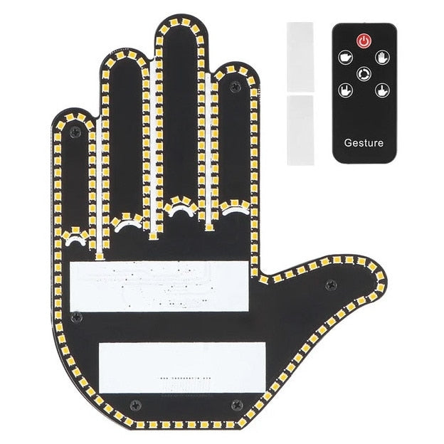 Semnalizator LED în Formă de Mână – 4 Gesturi Controlate prin Telecomandă