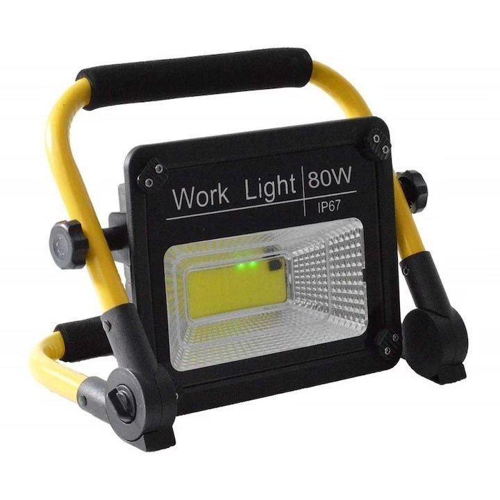 Proiector 50W Portabil LED COB cu incarcare solara 