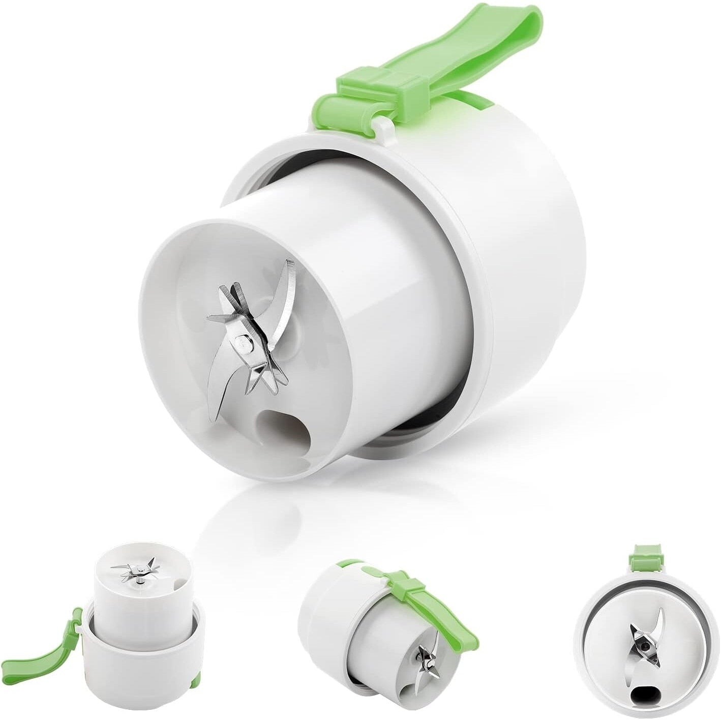 Blender portabil, 340 ml, 10 Lame 3D, 50W, 18.000 RPM, baterie reincarcabila USB-C, protectie silicon, multifunctional, auto-curatare