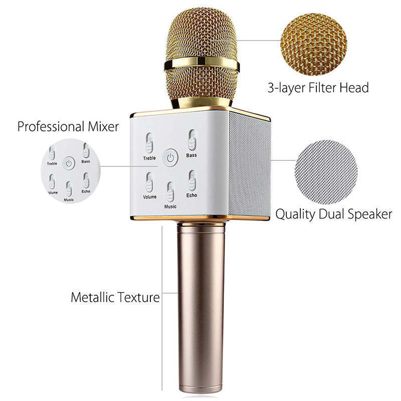 Microfon wireless sistem karaoke profesional cu boxe si bluetooth