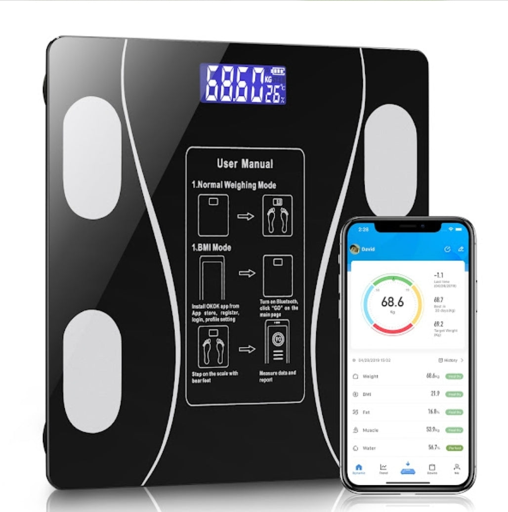 Cantar de baie, analiza corporala, functie BMI, conectivitate Bluetooth 