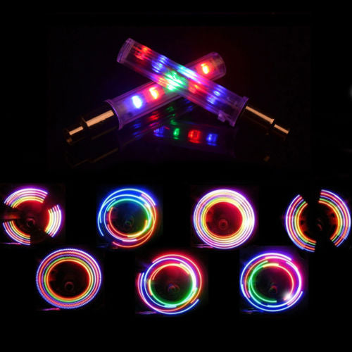 Set 2 lampi cu 5 LED-uri multicolore pentru bicicleta
